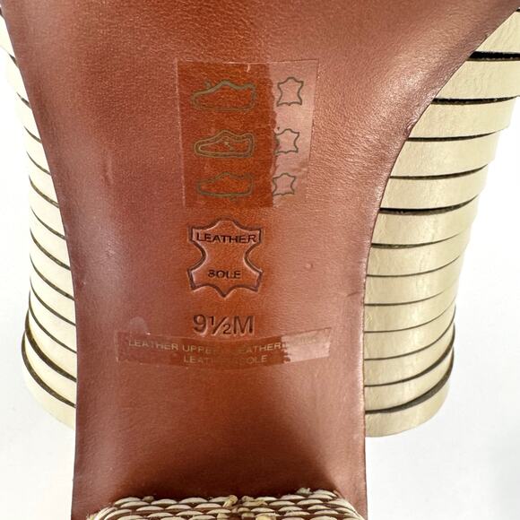 Tory Burch Pecha Woven Leather Shoes Mules Sandals in Dulce de Leche 9.5M - Picture 11 of 11